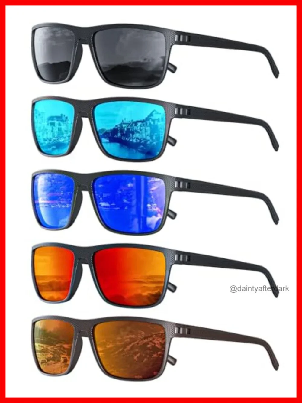 Polarized Square Sunglasses with UV Protection for Fishing Outdoor